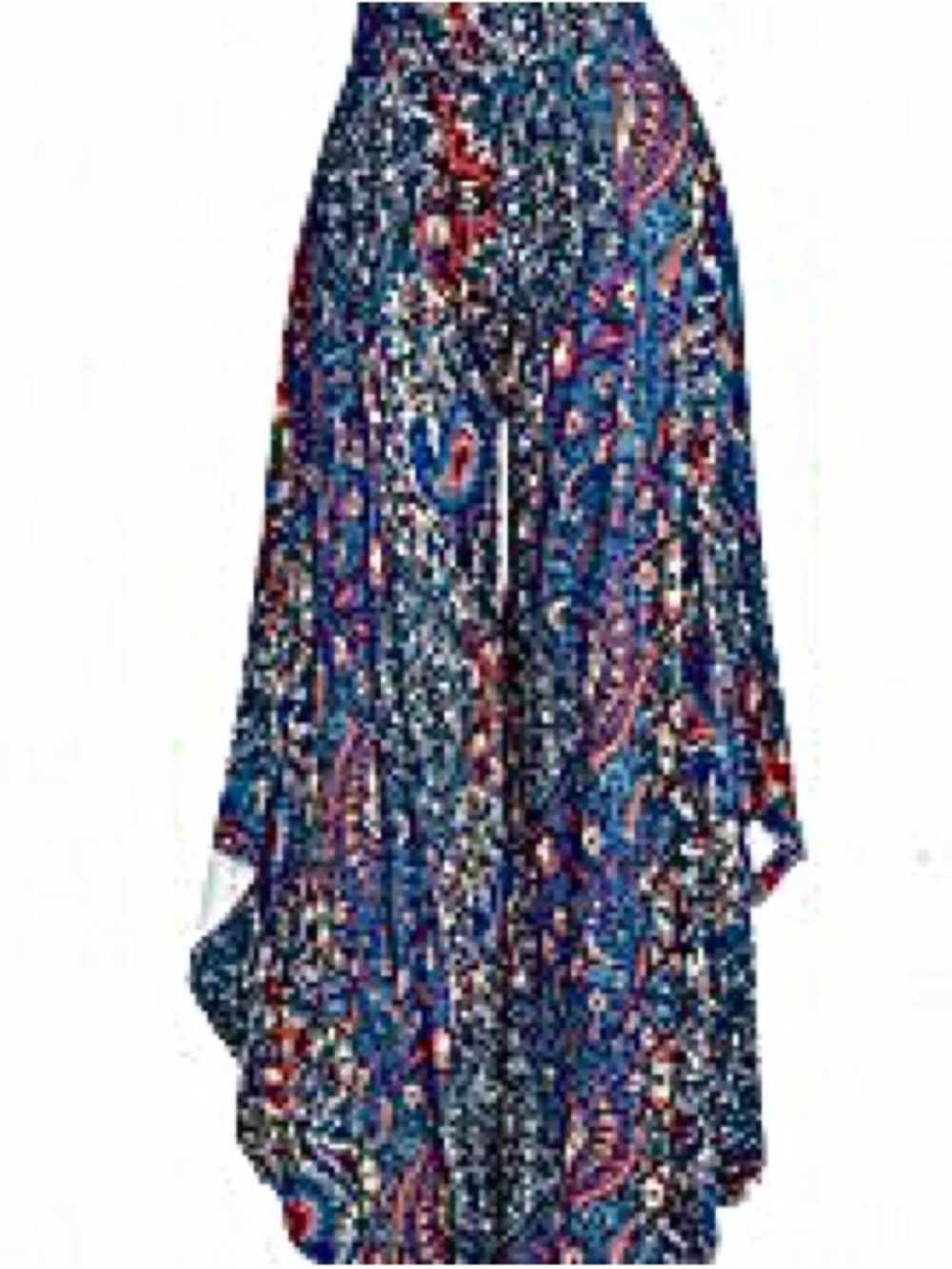 Blue Paisley High-Low Wide Legged Pants. Size L. NWT.
